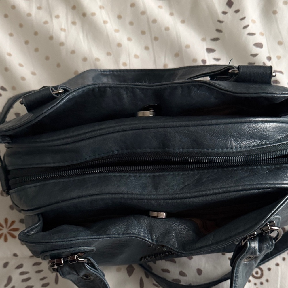 Blue Soft Satchel Bag - Picture 3 of 11